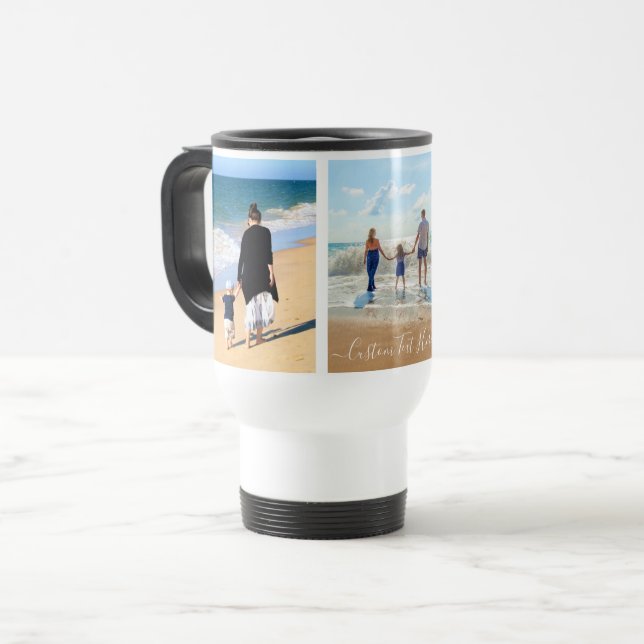 Sua Caneca de viagem de Colagem de Fotografias com (Frente Esquerda)