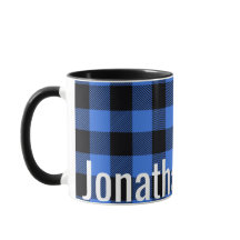 Sua caneca Simples Xadrez Negra Negra