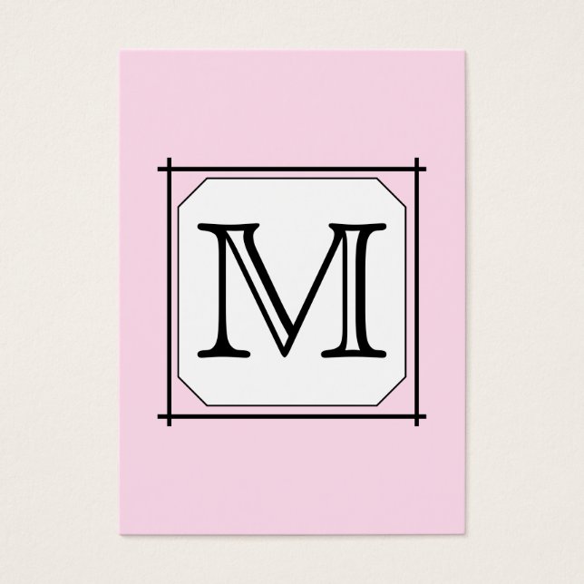 Sua Carta. Monograma personalizado. Cor-de-rosa pr (Frente)