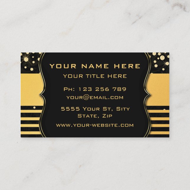 Sua Cartão de visita de Empresa Dourada de Luxo Pr (Verso)