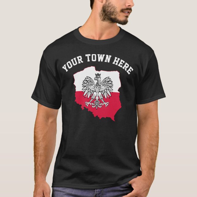 Sua cidade aqui, camiseta do Orgulho Polonês (Frente)