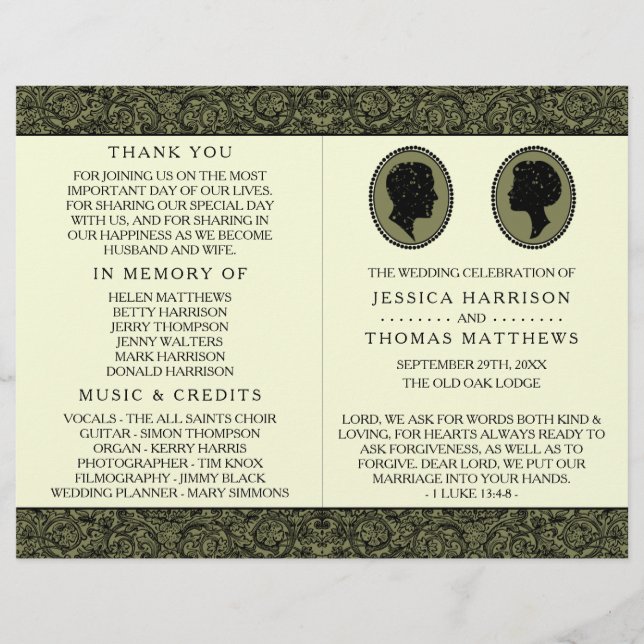 Sua Coleção de Casamentos de Arte Deco Silhouette (Frente)