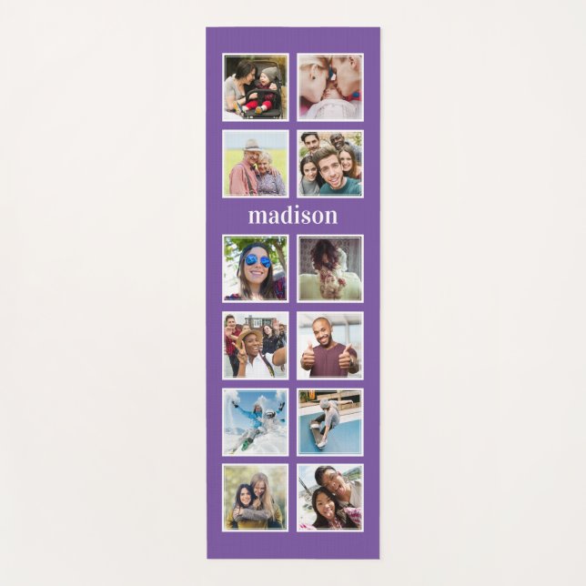 SUA esteira da ioga das fotos, do nome & da cor (Frente)