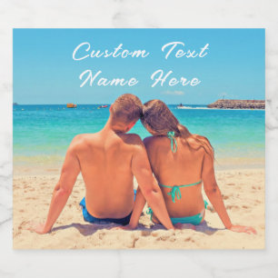 Sua Etiqueta de Vinho Espumante de Foto com Texto