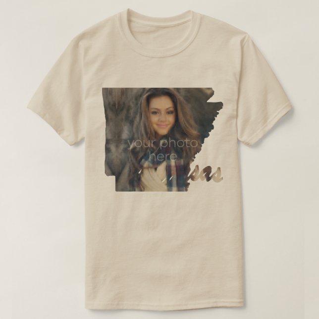 SUA FOTO Camiseta com o formato do Estado de Arkan (Frente do Design)