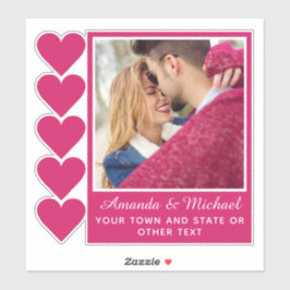 SUA FOTO E TEXTO com adesivo de coração