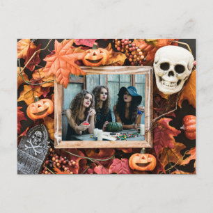 SUA FOTO em um cartão postal de Halloween