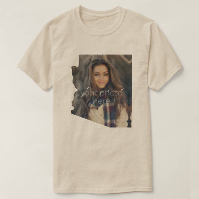 SUA FOTO Estado da camiseta em forma de Arizona (Frente do Design)