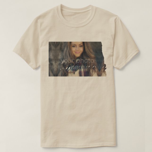SUA FOTO Estado da Camiseta em Forma de Dakota do  (Frente do Design)