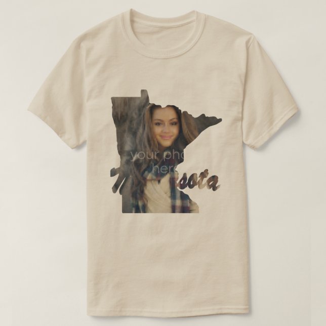 SUA FOTO Estado da camiseta em forma de Minnesota (Frente do Design)