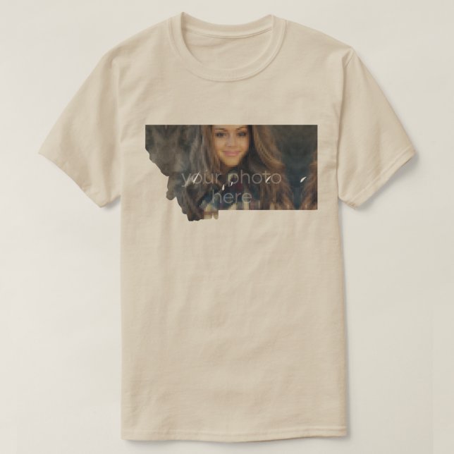 SUA FOTO Estado da camiseta em forma de Montana (Frente do Design)