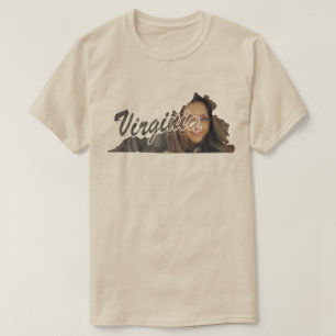 SUA FOTO Estado da camiseta em forma de Virgínia