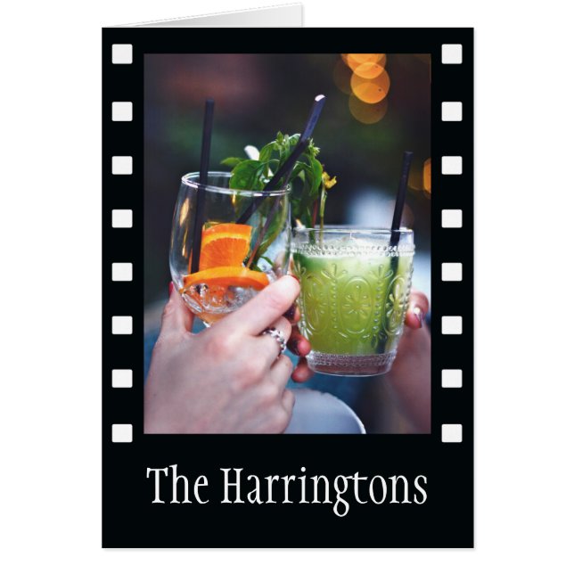 SUA FOTO no cartão de saudação personalizado de "t (Frente)