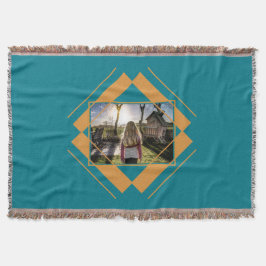 SUA FOTO no cobertor de lama de padrão geométrico