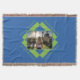 SUA FOTO no cobertor de lama de padrão geométrico