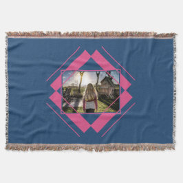 SUA FOTO no cobertor de lama de padrão geométrico