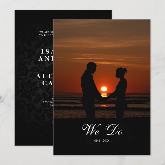 Sua Foto Para Convite De Casamento (Frente/Verso)