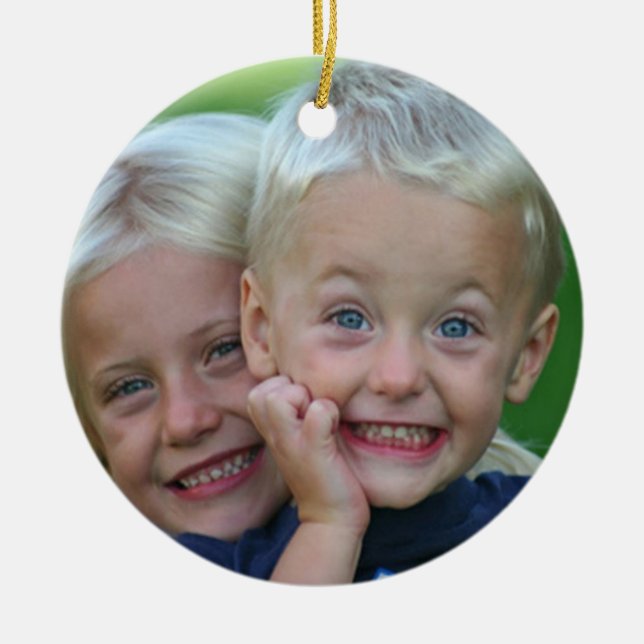 Sua foto Persoalize em enfeites de natal traseiros (Frente)