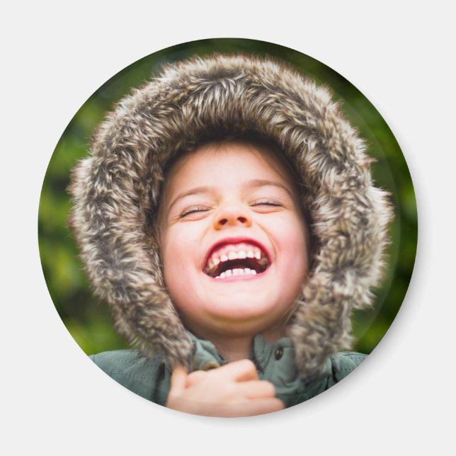 Sua Imã de geladeira redonda de fotos (Frente)