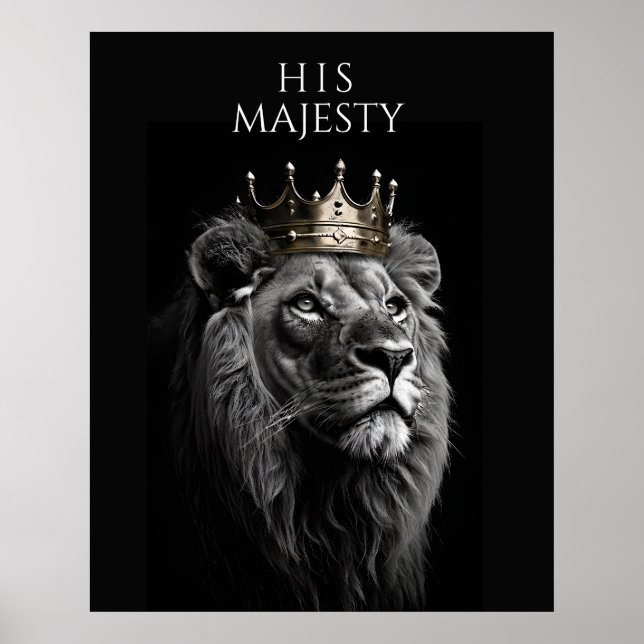 Sua Majestade – Poster da Coroa do Leão Real (Frente)