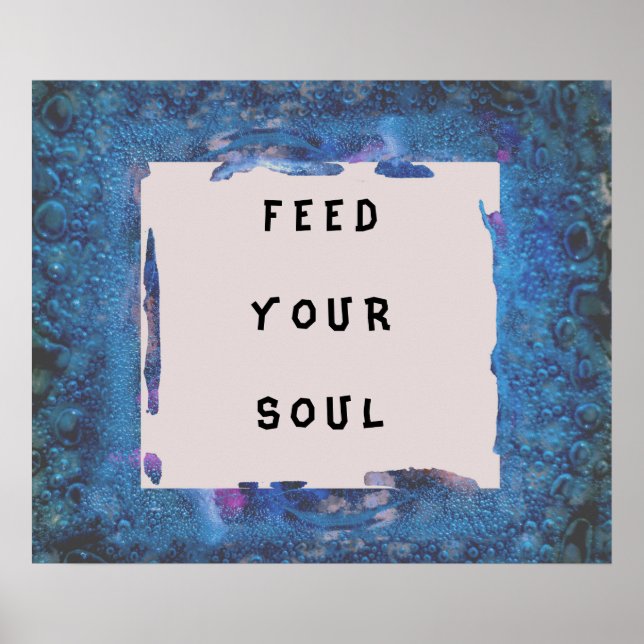 Sua poster azul personalize palavras ou FEED SOUL (Frente)