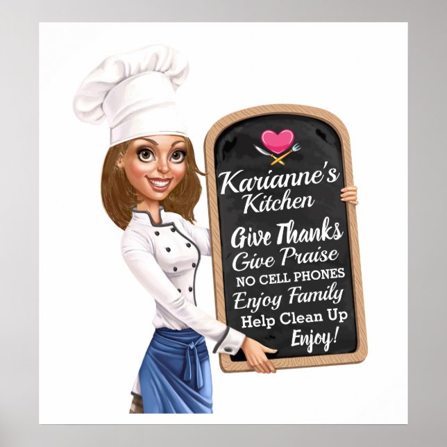 SUA Poster de cozinha de Mãe (Frente)