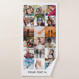 SUA toalha de banho da colagem das fotos de