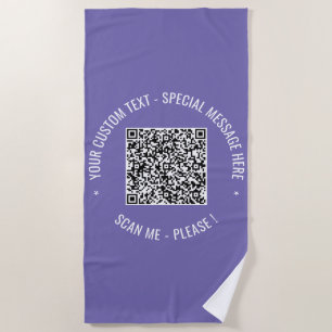 Sua Toalha de Praia com Código QR Texto e Cores Pe
