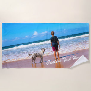 Sua Toalha de praia de texto personalizada persona