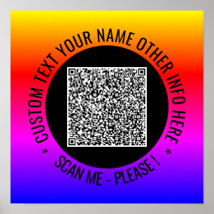 Sua verificação de código QR e Poster de texto per