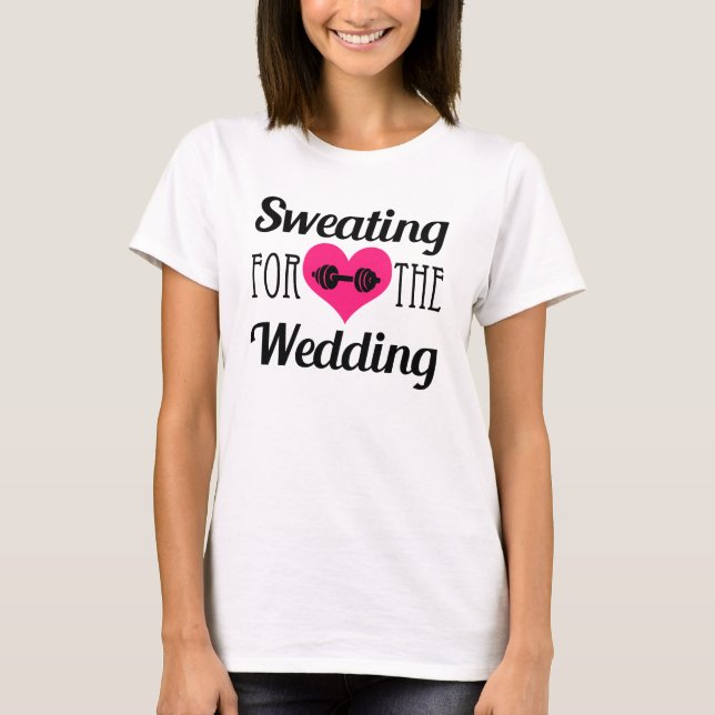 Suando pela camisa engraçada de treino de casament (Frente)