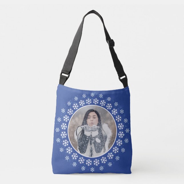 SUAS 2 FOTOS em bolsas personalizadas do Snowflake (Frente)