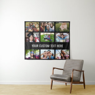 SUAS FOTOGRAFIAS, TEXTO E tapeçaria personalizada