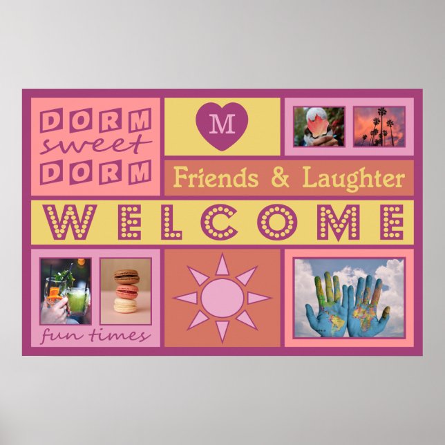 SUAS FOTOS E MONOGRAM poster de dormitório persona (Frente)