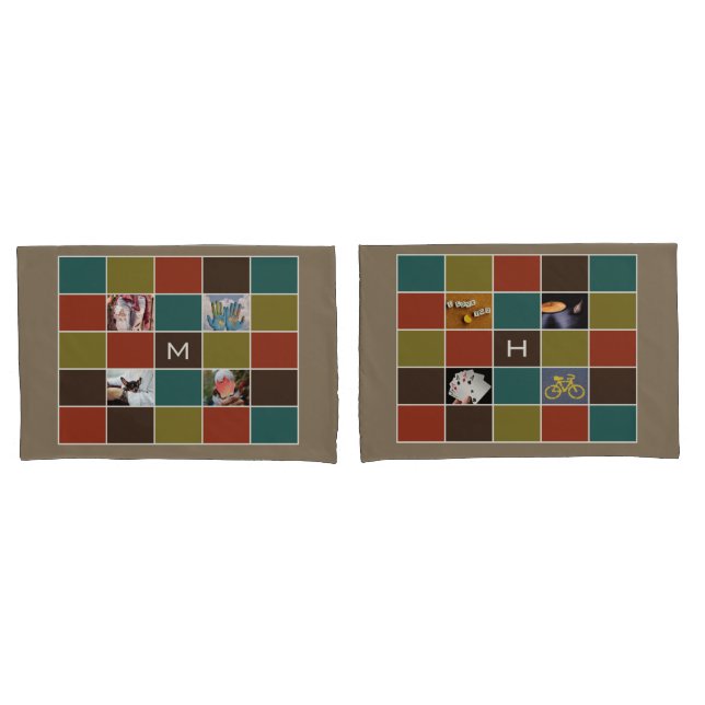 SUAS FOTOS E MONOGRAMAS cobrir DE travesseiro pers (Frente - conjunto)