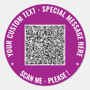 Suas Informações de Código QR e Adesivos de Texto