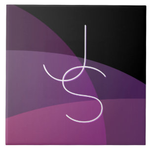 Suas iniciais sobrepostas Moderno roxo e rosa