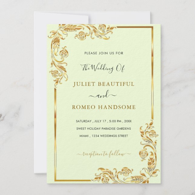 Suas próprias cores de Design e convite para casam (Frente)