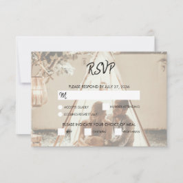 Suas próprias fotos com placas RSVP de Casamento D