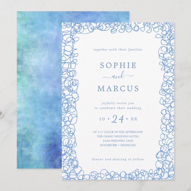 Suave convite para o casamento (Frente/Verso)