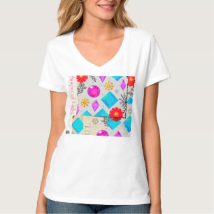 Suave Resplendor Camiseta V-Neck Light Gem por J