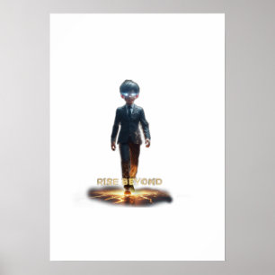Suba além do design de pôster motivacional 