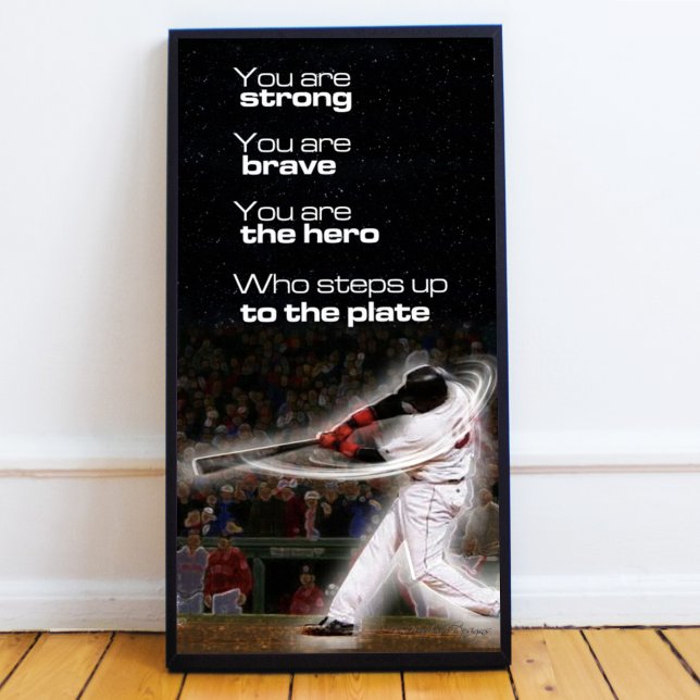 Suba até Plate Poster (Rise up! 🔥 This bold baseball poster reminds you—you’re strong, brave & always ready to step up!)