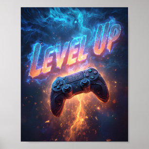 Suba de Nível — Poster Épico de Gamer