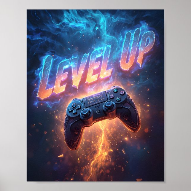 Suba de Nível — Poster Épico de Gamer (Frente)