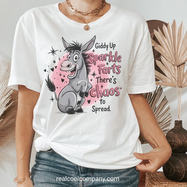 Suba no Sparkle Pum Funny Burro Gráfico Mulheres (Criador carregado)