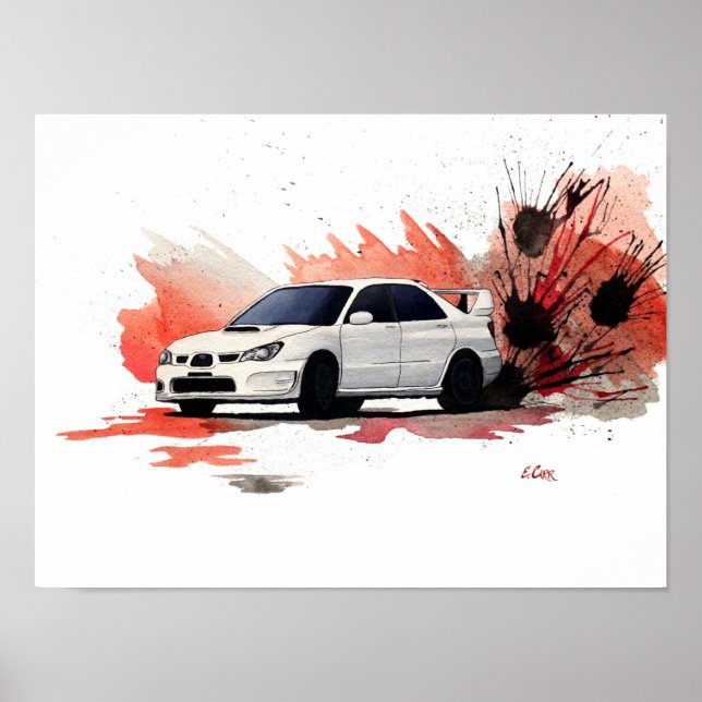 Subaru STi Gouache - Poster de pintura (Frente)