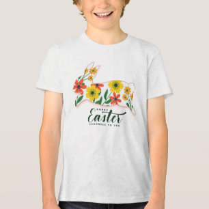 Sublimação de coelho floral felz pascoa-66366