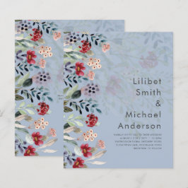 Sublime Burgundy Blue Wildflower Elegant