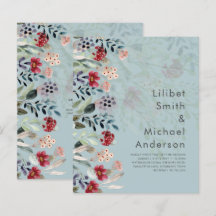 Sublime Burgundy Blue Wildflower Elegant